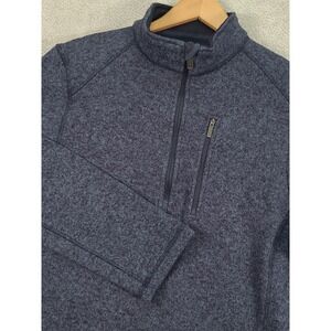 Woolrich Mens 1/4 Zip‎ Pullover Sweater Large Blue Polyester Knit Top